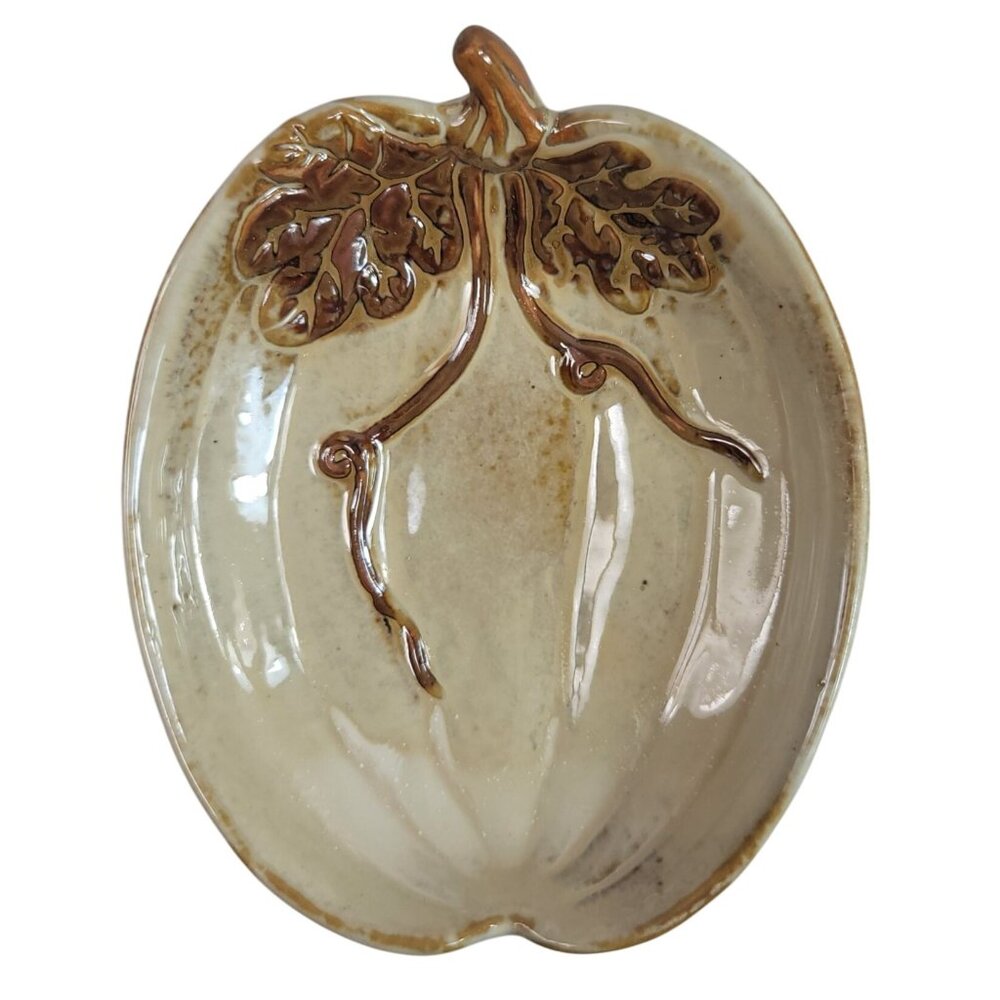 Tii Collections Pumpkin Dish Brown Trinket Candy Fall Halloween Ceramic Glazed